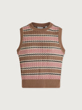 Varley Deeley Stripe Stitch Tank - Warm Taupe/Mellow Yellow