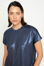Mos Mosh Nivola O Neck Metallic Tee - Ensign Blue