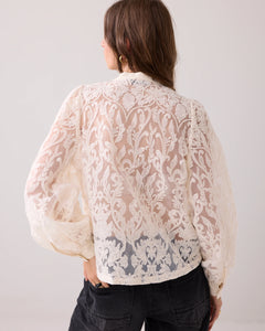 Summum Woman Sheer Lace Blouse - Ivory