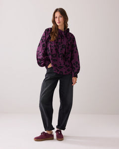 Summum Woman Bowtie Top with Print - Wineberry
