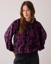 Summum Woman Bowtie Top with Print - Wineberry