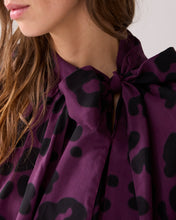 Summum Woman Bowtie Top with Print - Wineberry