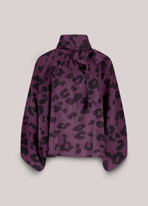 Summum Woman Bowtie Top with Print - Wineberry