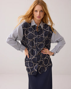 Summum Woman All Over Print Blouse - Midnight Blue