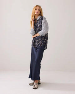 Summum Woman All Over Print Blouse - Midnight Blue