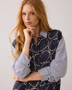 Summum Woman All Over Print Blouse - Midnight Blue