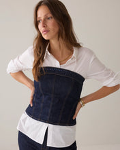 Summum Woman Corset with Rhinestones - Night Blue Denim