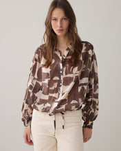 Summum Woman Boxy Graphic Print Blouse - Brown