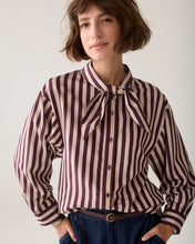 Summum Women 2S3523-12490 two Tone Stripe Blouse - Dark Burgundy