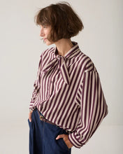 Summum Women 2S3523-12490 two Tone Stripe Blouse - Dark Burgundy