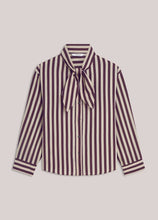 Summum Women 2S3523-12490 two Tone Stripe Blouse - Dark Burgundy