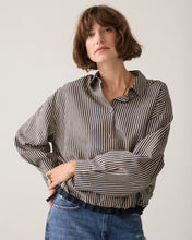 Summum Woman Boxy Two Tone Stripe Blouse - Midnight Blue