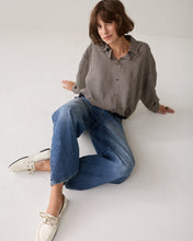 Summum Woman Boxy Two Tone Stripe Blouse - Midnight Blue
