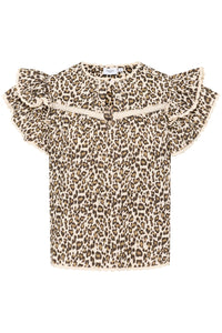 Saint Tropez Kirby Blouse - Creme Leopard Strokes