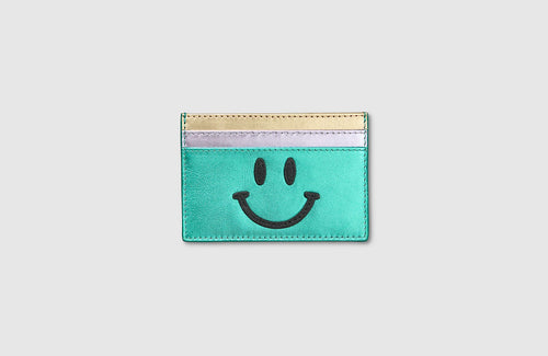 Mabel Sheppard Metallic Happy Card Holder - Green/Lilac/Yelow