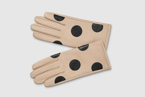 Mabel Sheppard Spot Gloves - Cream/Black Spot