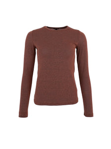 Black Colour Faye Lurex Blouse - Chocolate