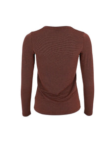 Black Colour Faye Lurex Blouse - Chocolate