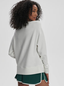 Varley Rasco Namesake Sweat -  White/ Forest