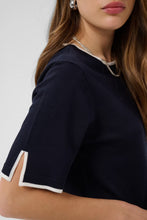 Saint Tropez Mila Contrast Stripe Pullover - Night Sky Ice