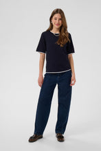 Saint Tropez Mila Contrast Stripe Pullover - Night Sky Ice
