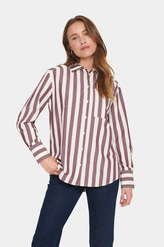 Saint Tropez Lieke Shirt - Decadent Chocolate/Ice stripe