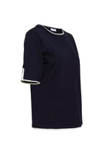 Saint Tropez Mila Contrast Stripe Pullover - Night Sky Ice