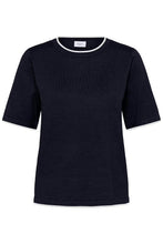 Saint Tropez Mila Contrast Stripe Pullover - Night Sky Ice