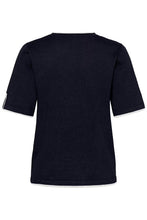 Saint Tropez Mila Contrast Stripe Pullover - Night Sky Ice