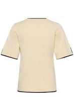 Saint Tropez Mila Contrast Stripe Pullover - Birch Night Sky