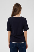 Saint Tropez Mila Contrast Stripe Pullover - Night Sky Ice