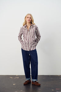 Saint Tropez Lieke Shirt - Decadent Chocolate/Ice stripe