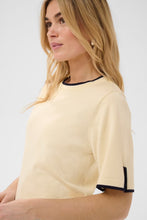 Saint Tropez Mila Contrast Stripe Pullover - Birch Night Sky