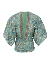 Black Colour Luna V-Neck Blouse - Sea Green