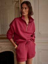 Varley Hawley Half Zip Sweat - Rich Raspberry