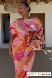 Never Fully Dressed Tilly Dress - Pink Abstract