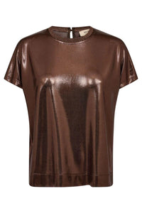 Mos Mosh Nivola O Neck Metallic Tee - Bracken