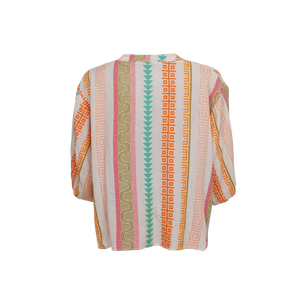 Black Colour Kos Shirt - Orange Multi