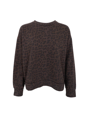 Black Colour Tea Sweatshirt - Dark Leopard