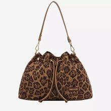 Every Other Beau Cinch Faux Suede Bowling Bag - Leopard