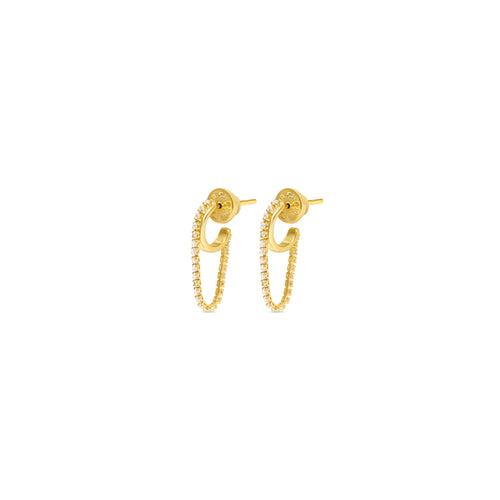 Talis Chains Chain Link Huggies Long - Gold