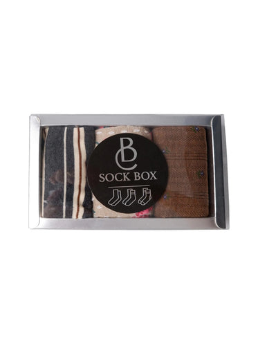 Black Colour Sock Box - Earth