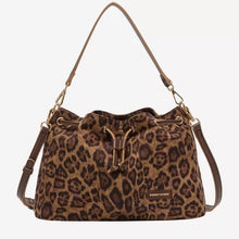 Every Other Beau Cinch Faux Suede Bowling Bag - Leopard