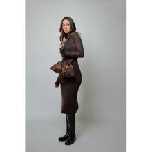 Every Other Beau Cinch Faux Suede Bowling Bag - Leopard