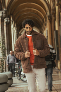 Mos Mosh Mens Abel Crew Neck Sweatshirt - Burned Orange