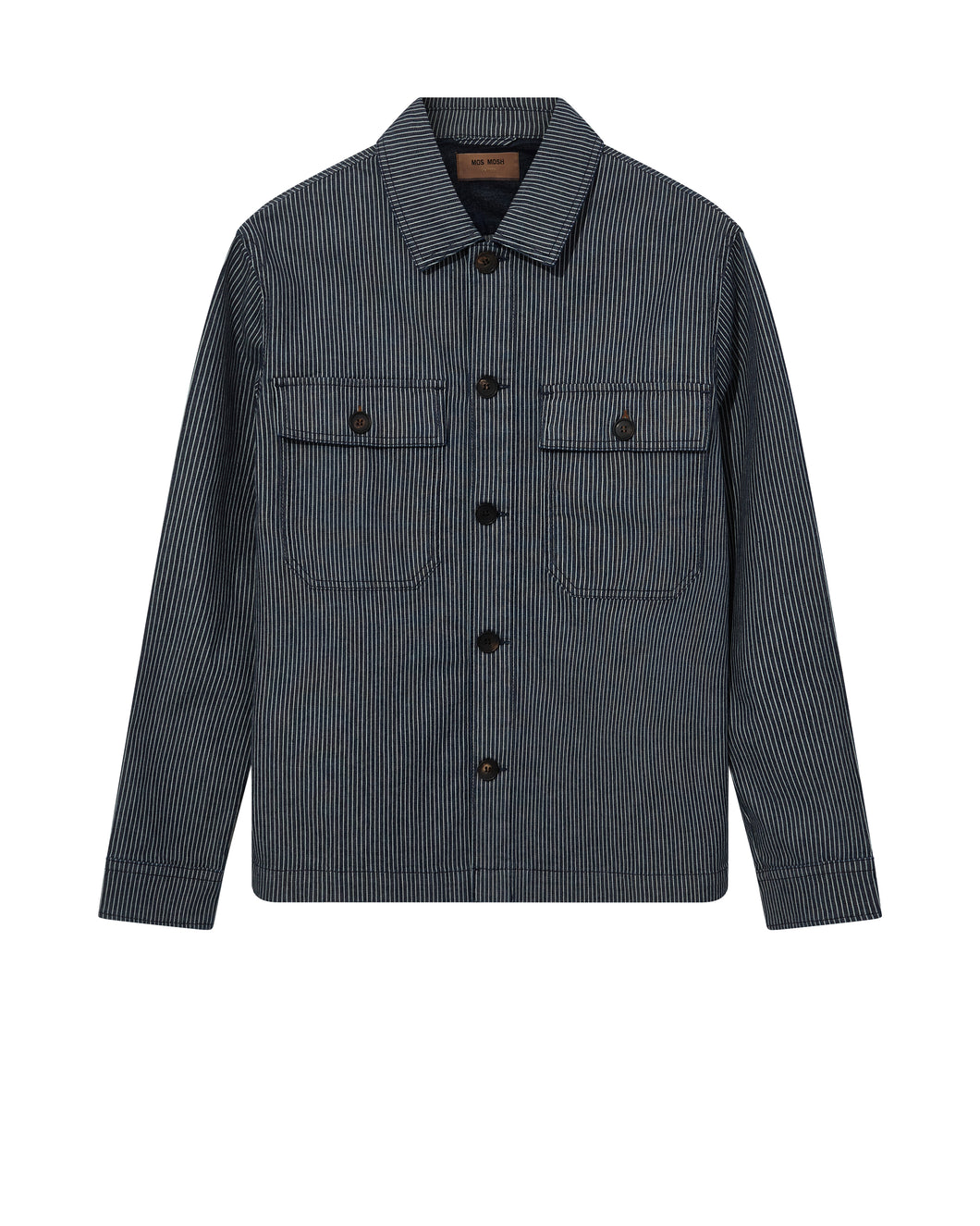 Mos Mosh Mens Matteo Overshirt - Navy Stripe