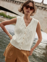 Varley Tatyana Cable Knit Vest - Egret