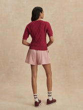 Varley Merryn Diamond Knit Top - Rich Raspberry