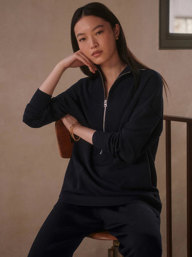 Varley Masie Longline Sweat - Navy