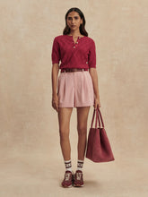 Varley Merryn Diamond Knit Top - Rich Raspberry